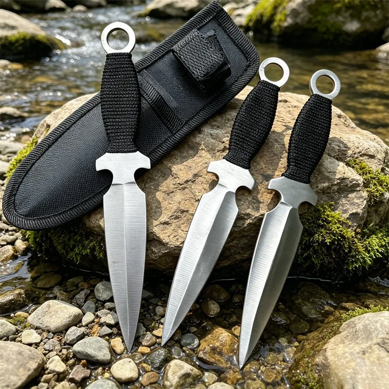 

No Cutting Edge Pocket Knife Fixed Blade Butterfly CSGO Stainless Steel Camping EDC Knife Sport Cosplay Tool