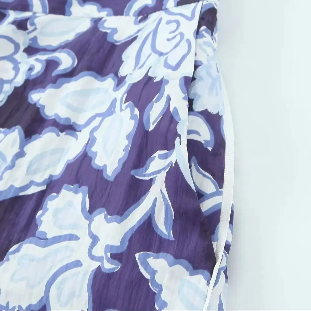 2025 امرأة الموضة الأوروبية والأمريكية الصيف منتج جديد زهرة مطبوعة عادية مستقيم السراويل بنطلون Mujer