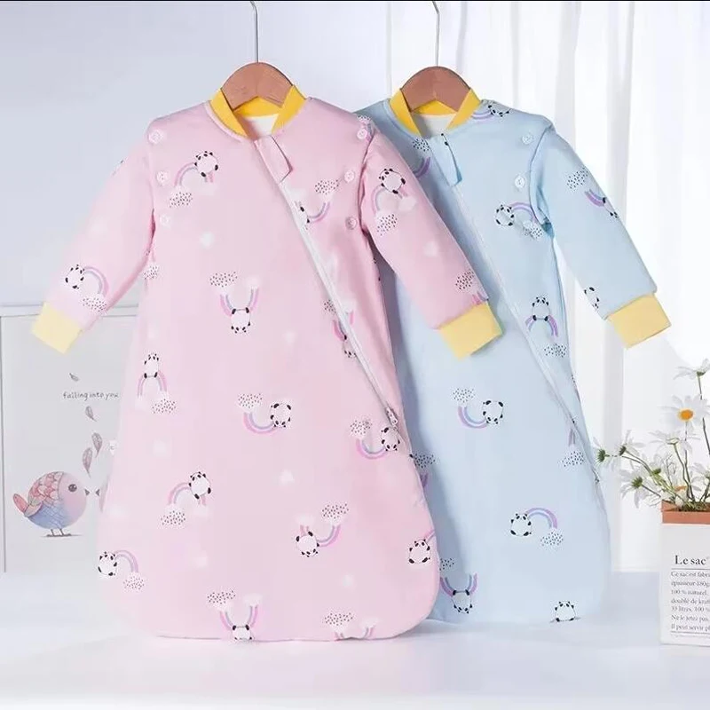 

Спальный мешок для новорожденных в мультяшном стиле, зимний утепленный детский стеганый сплошной спальный мешок, детское хлопковое стеганое одеяло, постельное белье