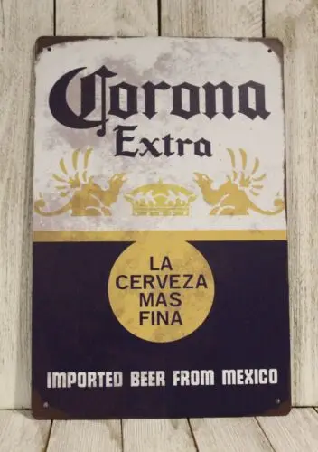 Corona Zinn Zeichen Metall Poster Bier Bar mexikanischen Restaurant Vintage-Stil ad xz