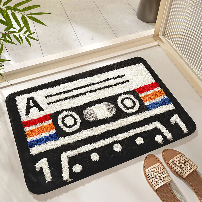 Retro Tape Carpet Living Room Music Cassette Prayer Mat Home Decoration Rug House Entrance Bathroom Floor Mats