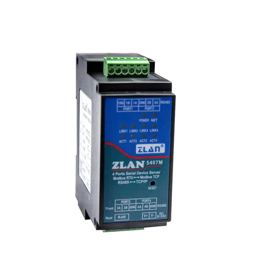 Industrial Serial Server4 Ports RS485 to RJ45 Ethernet TCP/IP to Serial Rail-Mount ZLAN5407M