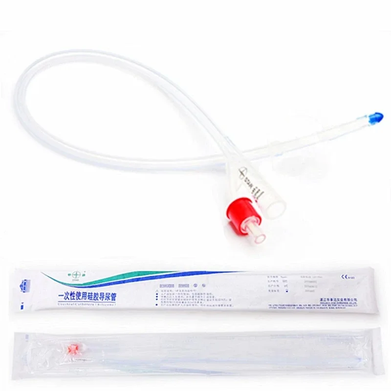

2 Way Medical Disposable Silicone Urinary Catheter Silicone Foley Balloon Catheter Cleaner Enema Anal Tube 12/14/16/18/20/22Fr