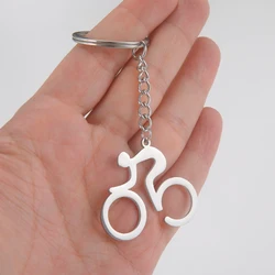 Cooltime Bike Bicycle Keychain Metal Key Chains for Men Sports Cycling Riding Key Rings Stainless Steel Keyring Jewelry Gift