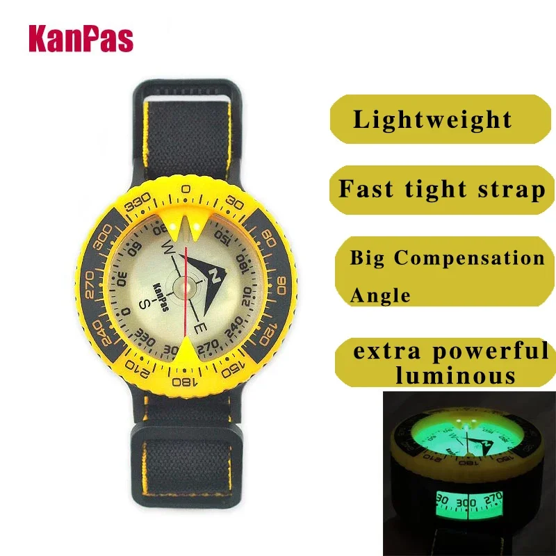 

Kanpas D-50 Magnetic Scuba Diving Compass 6 Bar Underwater Luminous Dive Compass with Sighting System