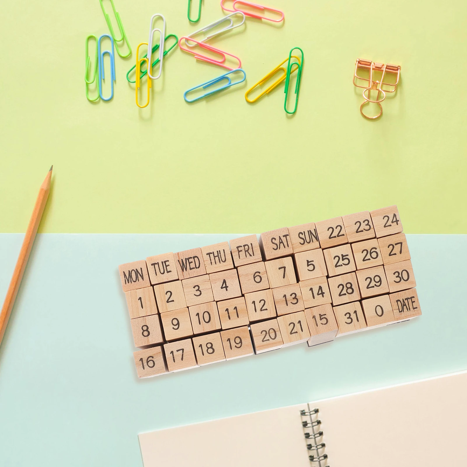 

1 set Set Small Size Week Number Crafts Scrapbooking Wooden Week Supplies Storage Containers