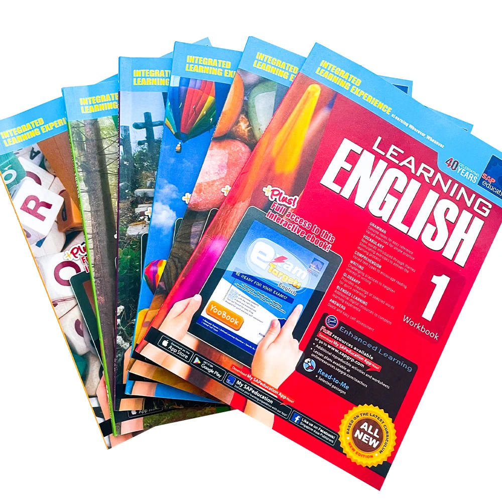 6 Books/Set SAP 1- 6 Grade Learning English Workbook Children homeschool Books Singapore Primary School Textbook for kids