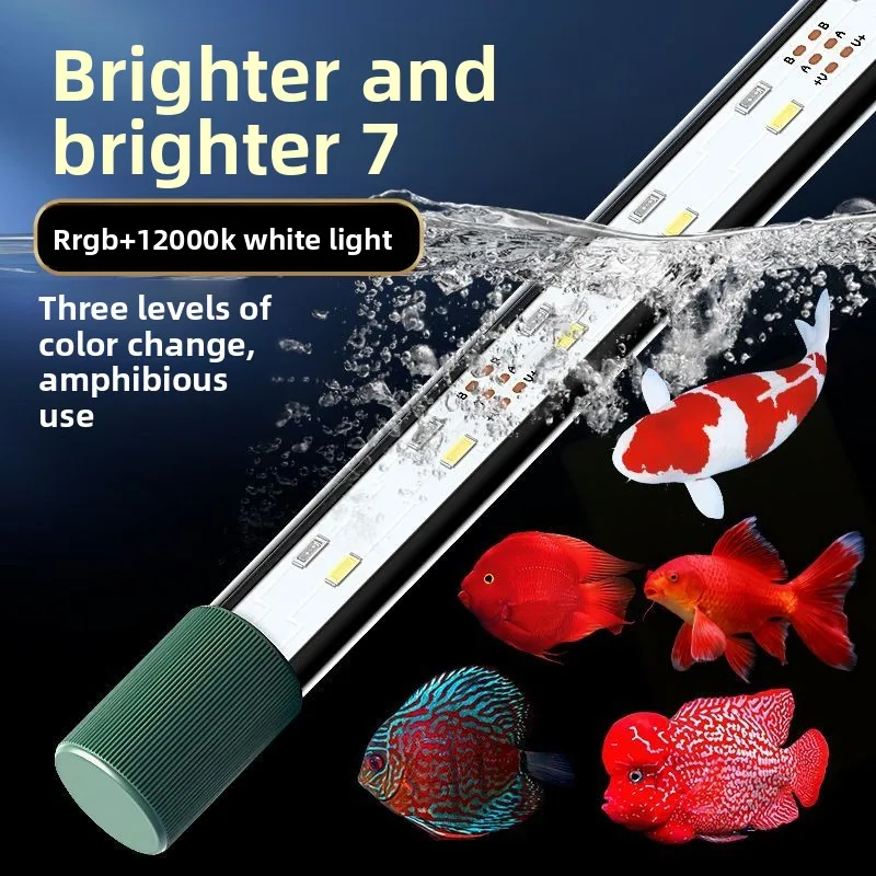 

Fish Tank Light LED Aquarium Light Tube Waterproof White Light 12000K with Suctions for Freshwater Tank Aquatic Plant Lamp