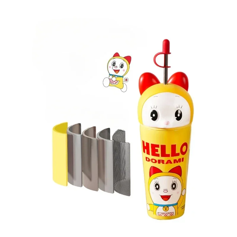 Doraemon Jingle Cat Cartoon Style Stainless Steel Straight Body Insulated Cup Home Office Campus Student High-Looking Water Cup
