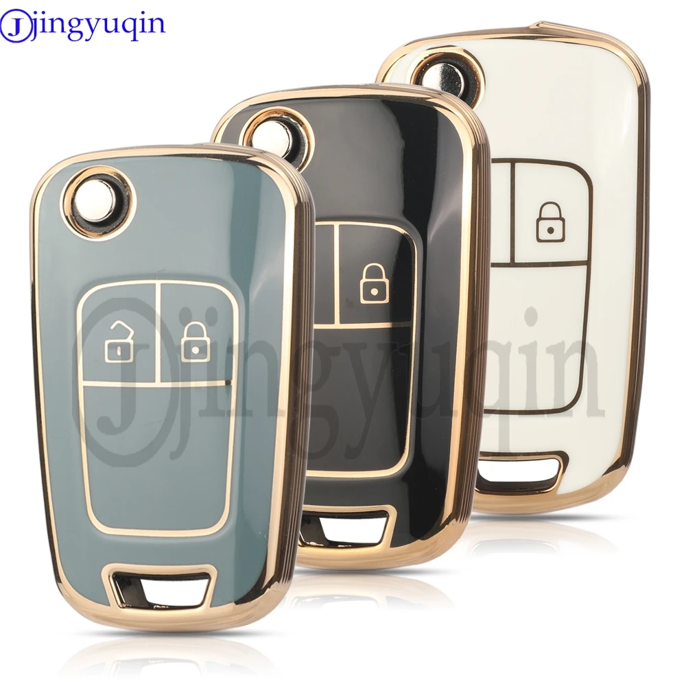

jingyuqin TPU Car Key Case Cover For Chevrolet Cruze Aveo Trax Sail Captiva Opel Vauxhall Astra J Corsa Insignia Mokka Buick