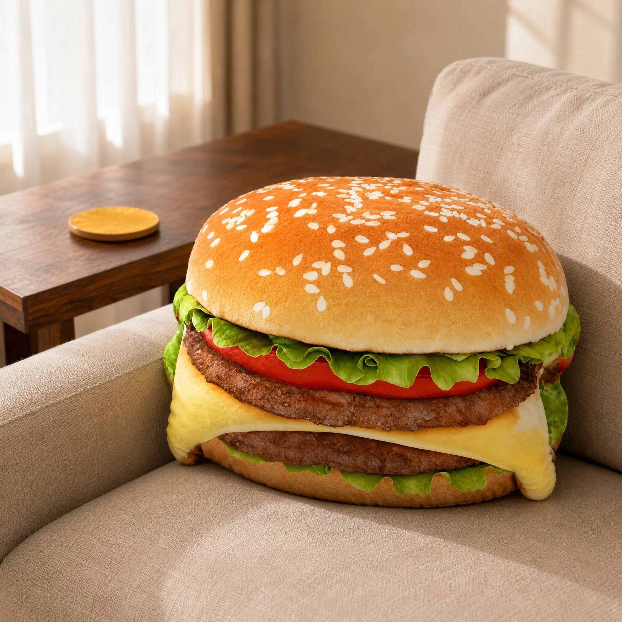 Grilled Cheese Pillow, Realistic 3D Novelty Throw Pillow Funny burnt grilled cheese food pillow, cozy couch soft plush gag gift