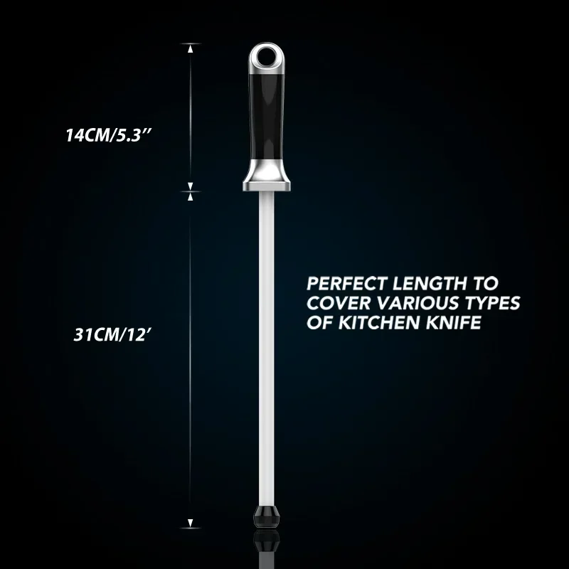 Taidea 12 Inch Professional Kitchen Tools Ceramic Stick Rod Butcher Knife Sharpener