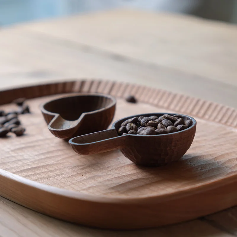 Ретро резная ложка ручной работы из цельного дерева, мерная ложка 10 г, бытовая мерная ложка, кухонные аксессуары для кофейни