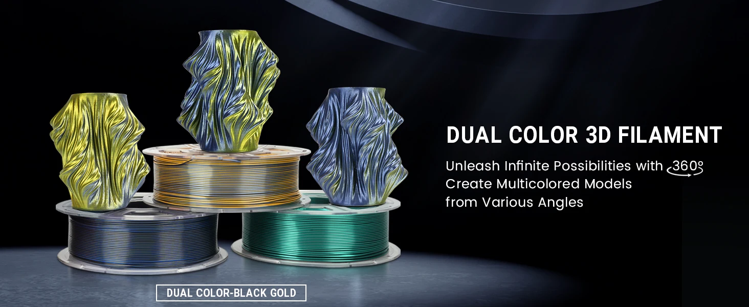 SUNLU PLA PLUS Silk 1.75mm 3D-Druckerfilament Zwei/Drei-Ton Glänzende Seidentextur Farbverlauf Kompatibel mit den meisten FDM-3D-Druckern – Detail 5