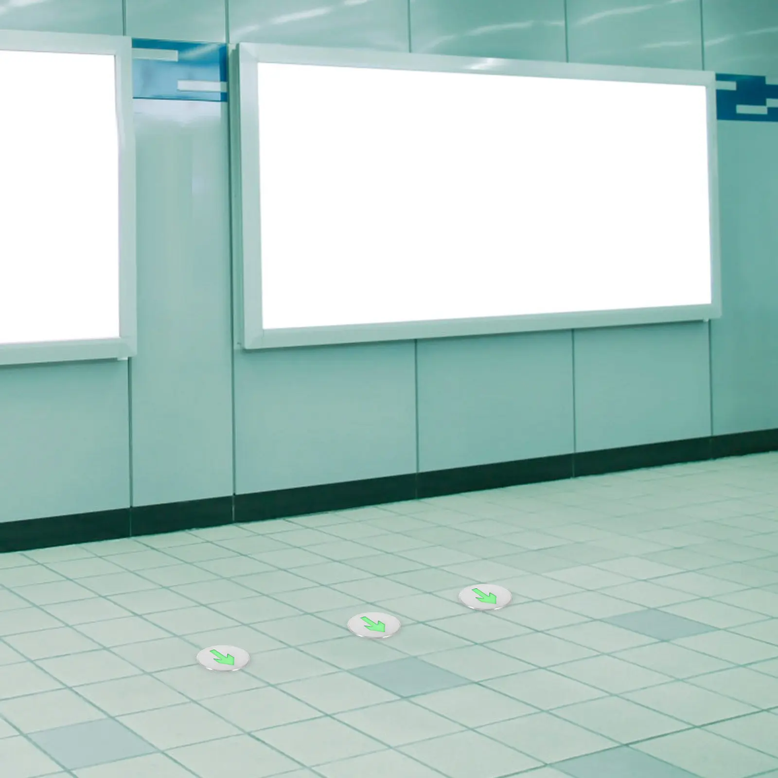 

Glow in The Dark Arrow Floor Safety Sign Stainless Steel Emergency -Way Arrow Marking Fire Safety Waterproof Fluorescent