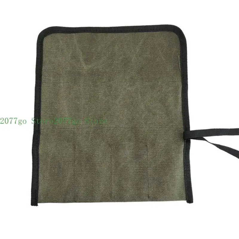 

Y1UD Canvas Tool Roll Up Bag with 4 Pocket Portable Carry on Workshop Storage