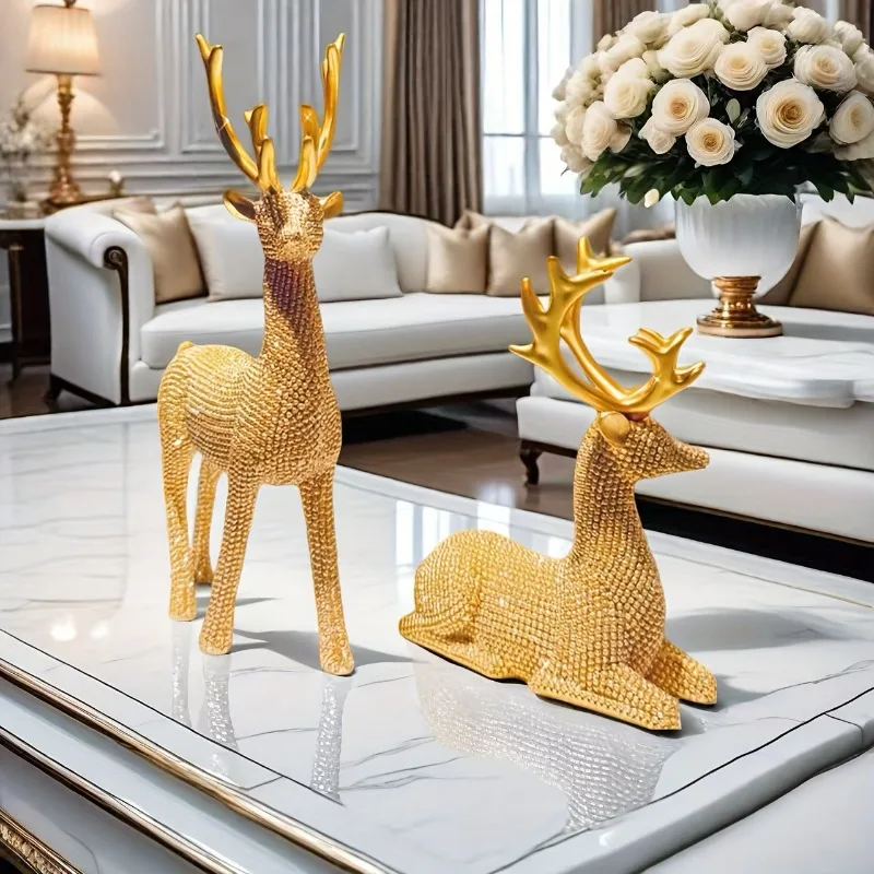 

Beaded Deer Resin Statue, Home Dining Table Center Decoration, Office Decoration, Room Decoration, Holiday Gifts.