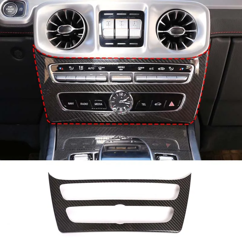 

For Mercedes Benz G Class W463 2019-2022 Car Center Console Decorative Frame Sticker Real Carbon Fiber Interior Accessories