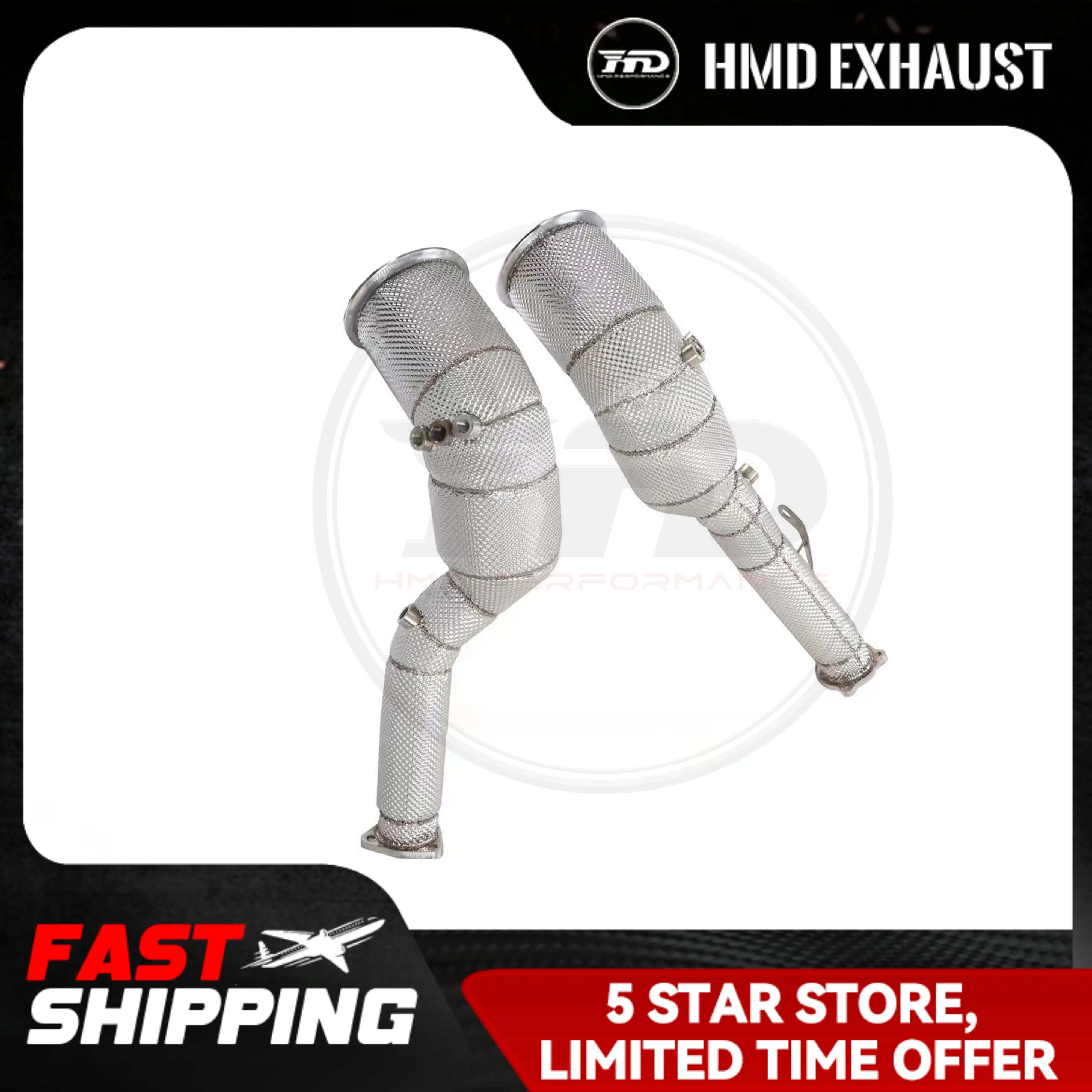

HMD Stainless Steel Exhaust System High Flow Performance Downpipe For AUDI S6 S7 C8 2.9T Exhaust Pipe Exhaust Racing