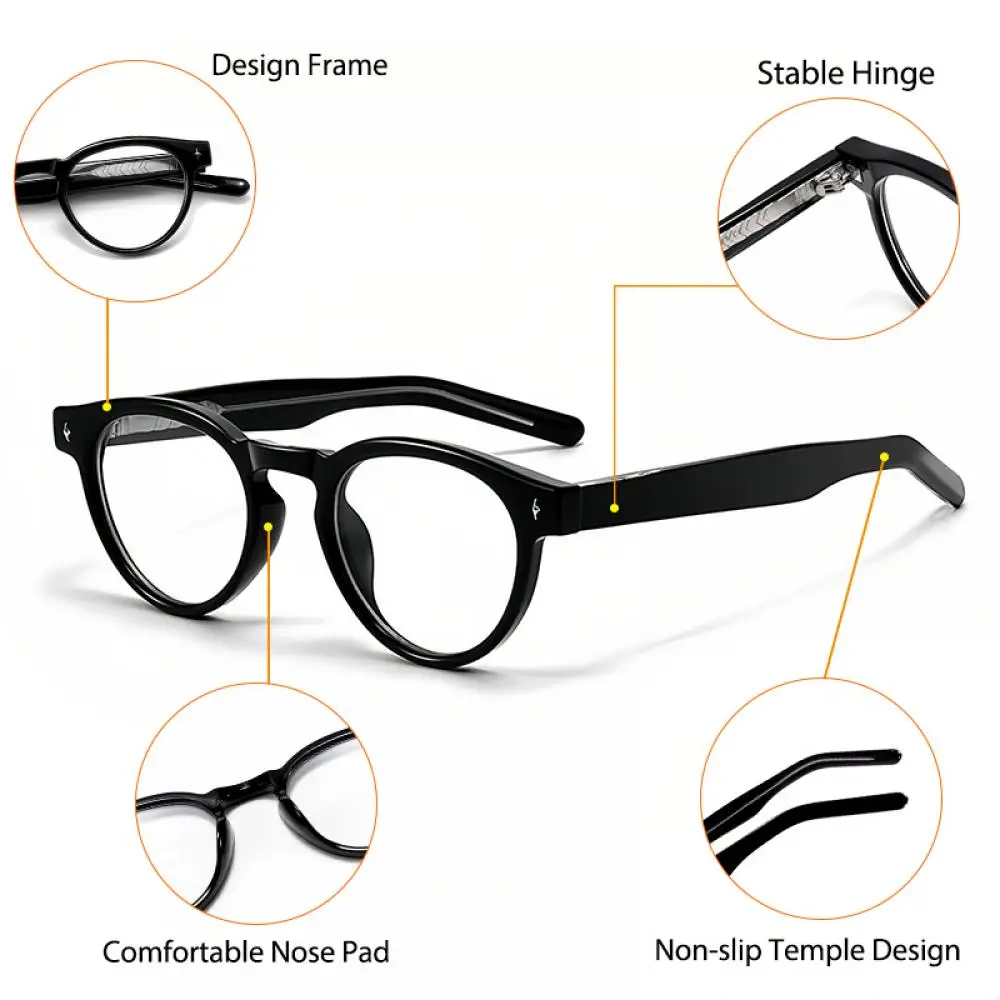CATERSIDE Modische Damen-Rundbrille mit Blaulichtfilter, Premium Tr-90-Rahmen, Herren-Outdoor-Business- und Büro-Schutzbrille – Detail 6