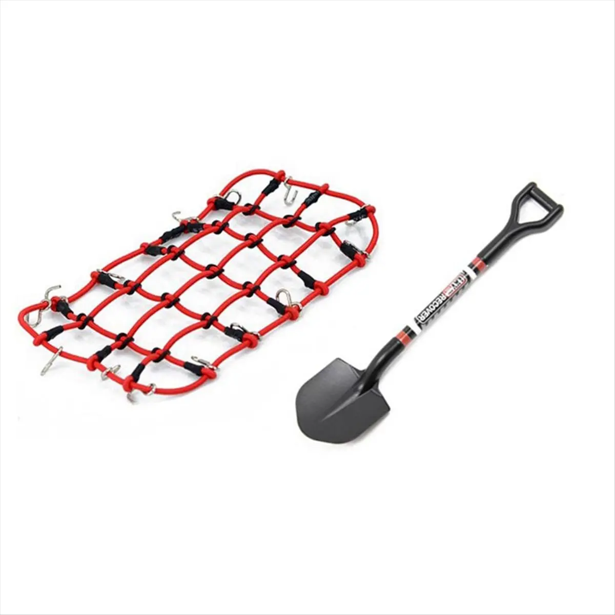 STOCK& Universal 8PCS/Set Simulated Decoration Suitcase Luggage Net Shovel For TRX4 SCX10 90046 1/10 RC Car Accessories Red