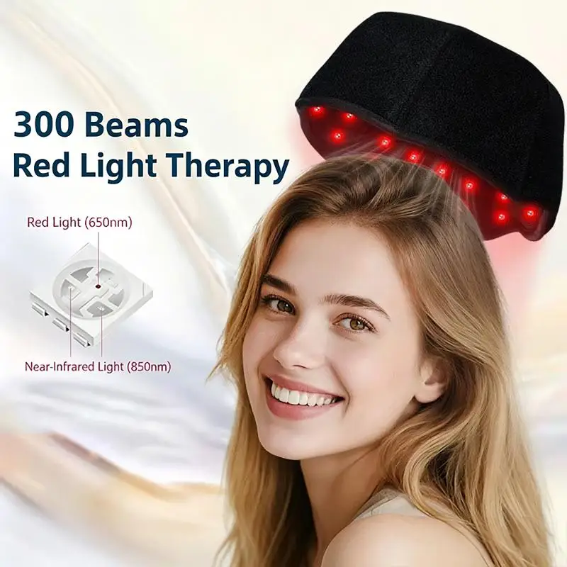 1 Set USB Charging Red Light Therapy Device 660nm 850nm Red & Infrared Light Hair Growth Cap Hair Loss Treatment