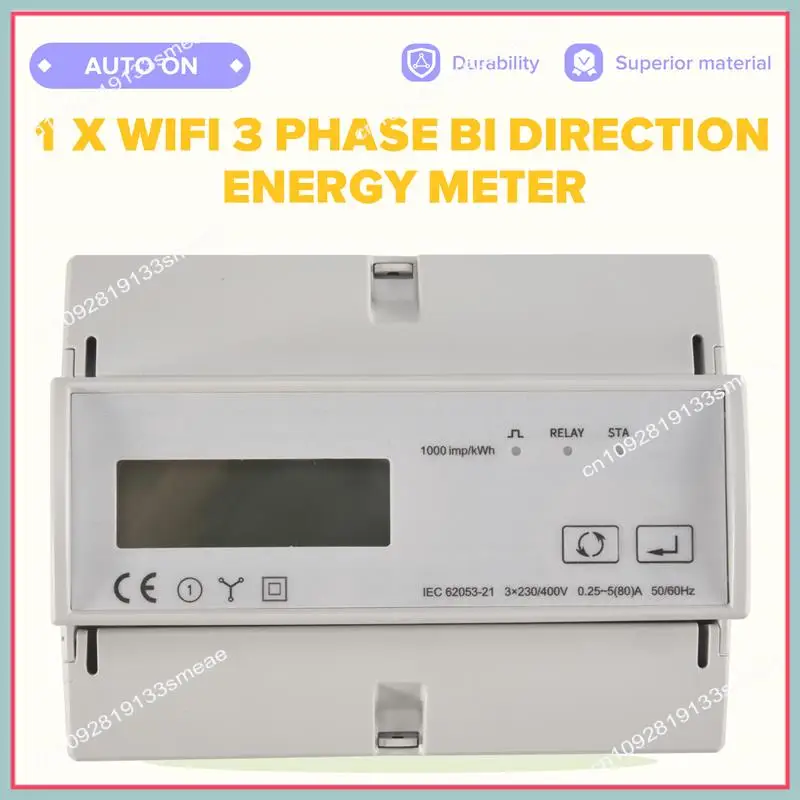 

N94R Wifi Energy Meter Kwh Power Monitor Wattmeter Tuya App Remote Switch On OFF 3X110/190V 230/400VAC