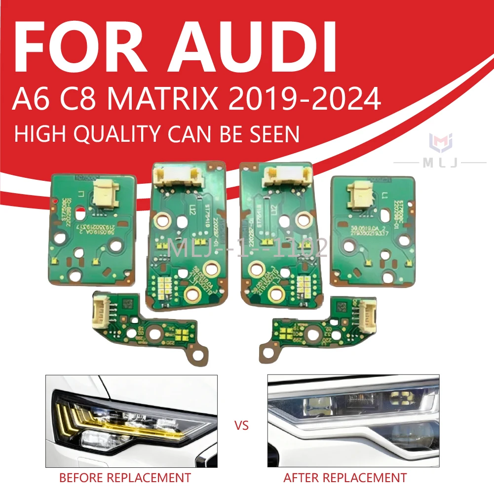 NEW Matrix Headlight Light Module LED DRL Module PCB Board Chips For AUDI A6 C8 2019-2024 Car Accessories Angel Eyes white