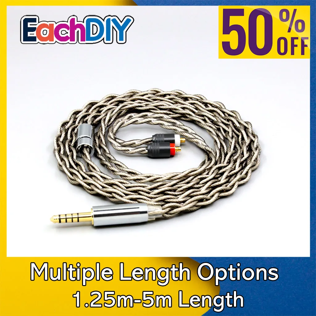 99% чистое серебро + графеновый посеребренный кабель для наушников Sony IER-M7 IER-M9 IER-Z1R, 4-жильный 1,8 мм LN007942