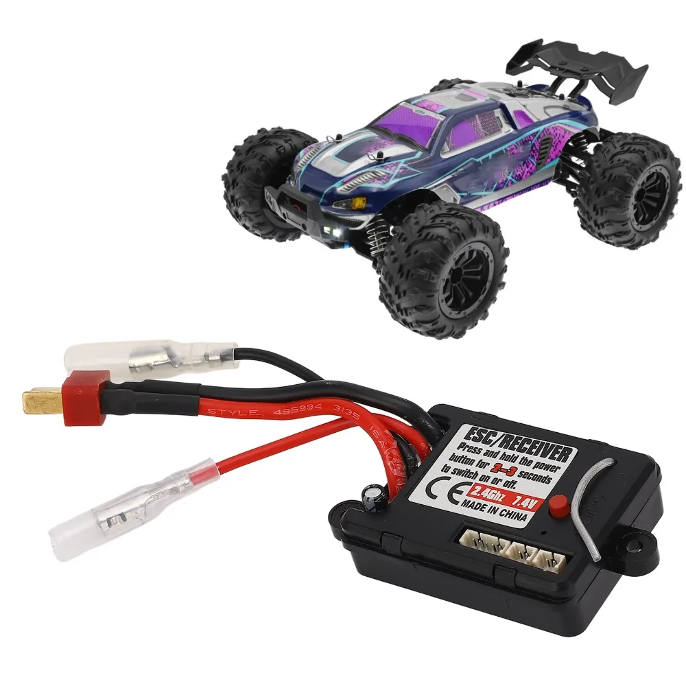 

2.4GHz Brushed Electronic Speed Controller 4CH 7.4V RC Brushed ESC AntiCurrent for SCY 16101/16102/16103/16201/16106 1/16 RC Car