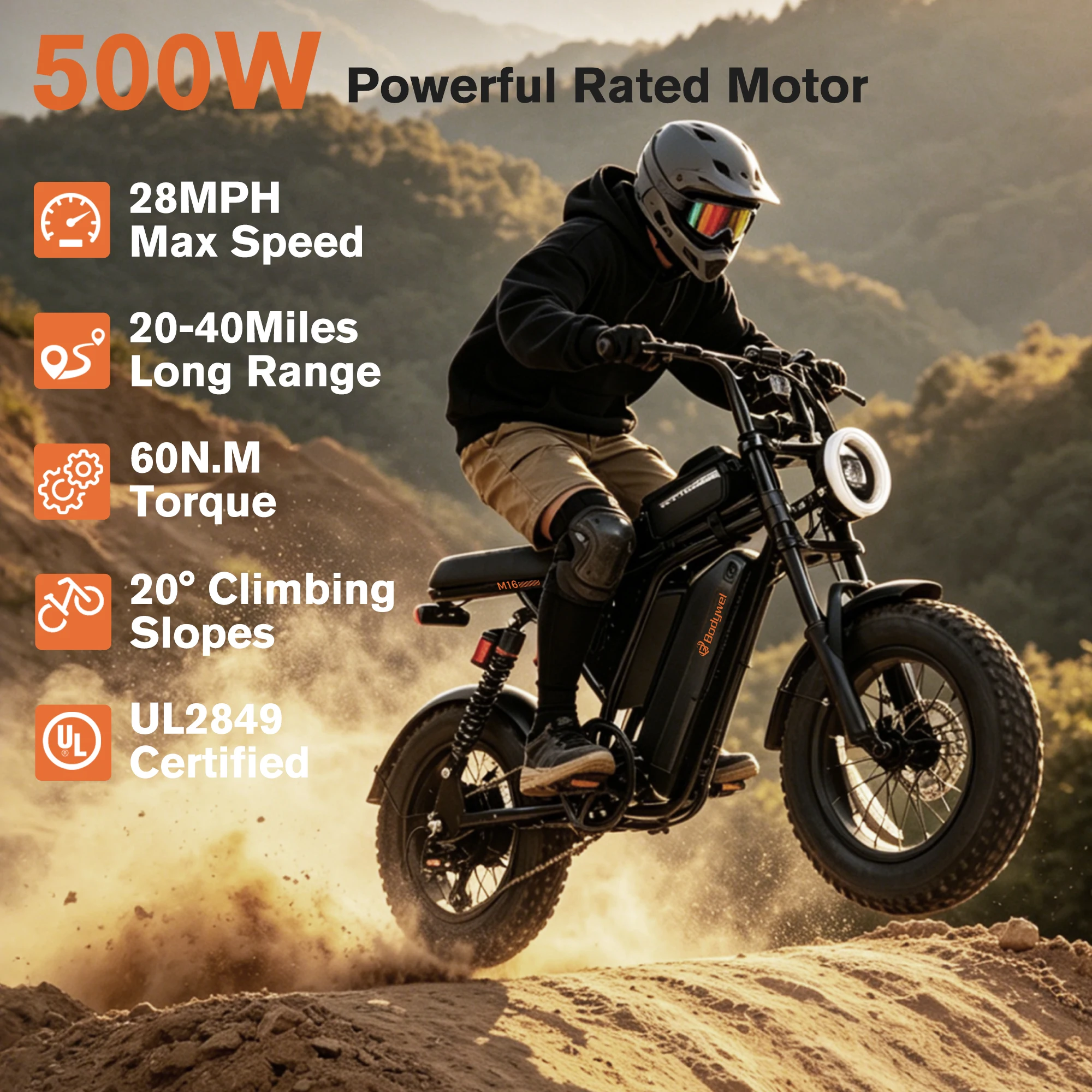 Bodywel M16 Fat Tire Electric Bike 16
