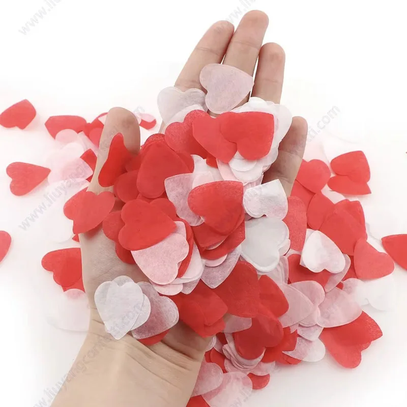 

Pink White Tissue Paper Heart Confetti Papers Confetti Paper for Wedding Party Filled Balloon Table Centerpiece Decor Pack 1KG