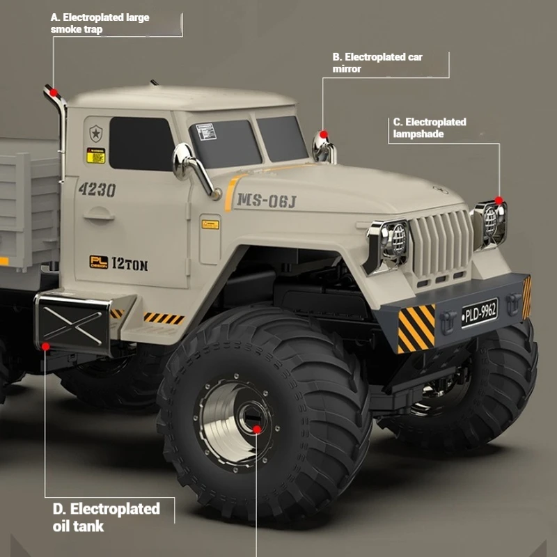 Sulong New In Stock Rc Cars 6081 1:10 Scale Military Six-Wheel 4wd Heavy Transport Off-Road Electric Truck Model - Image 4