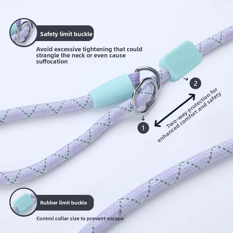 Dog Slip Leash P Rope Training Leash Anti Pull Tangle Free Pet Walking Chain for Small Medium Large Dogs Golden Retriever