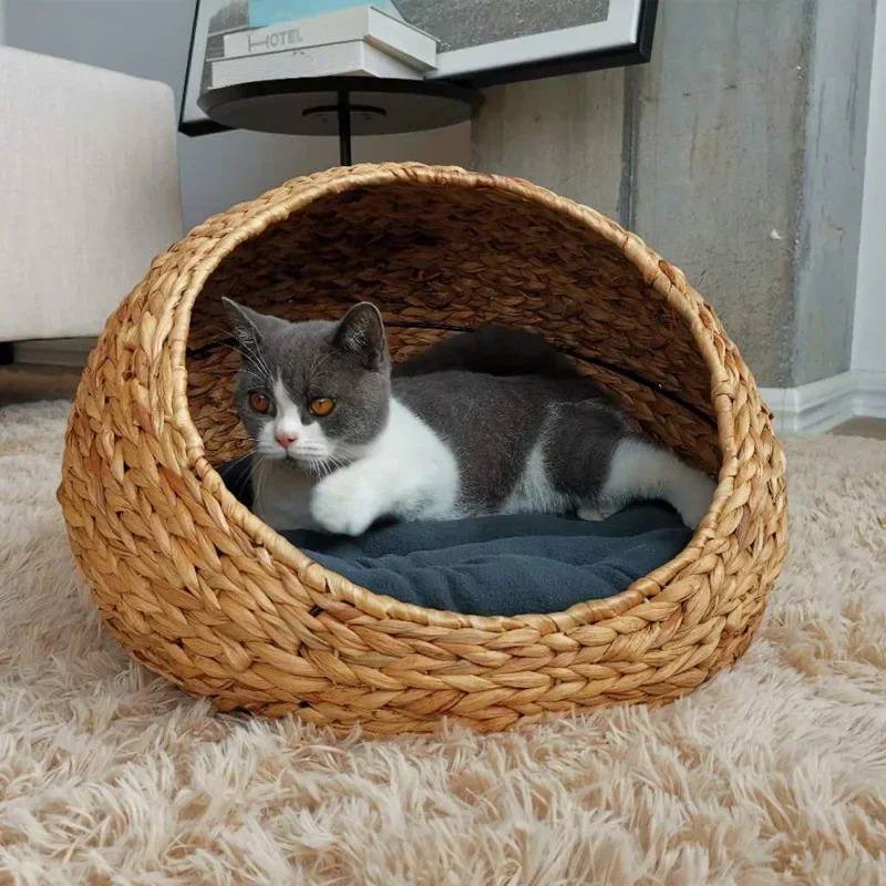 

Hand-Woven Bed Autumn Winter Warm Pet Pad Removable And Washable Rattan Nest Doghouse Cathouse Hammock