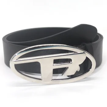 Vintage Punk R Letter Design Buckle Belt Cross Metal Gothic Men Women Y2k Belt Pu Leather Waistband Jeans Pants Decorative Belt