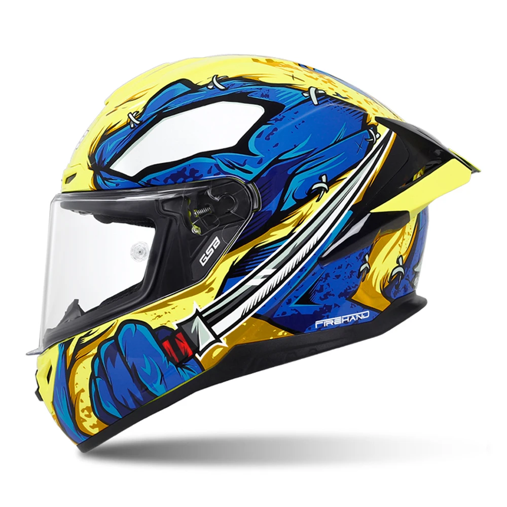 Yellow Ranger Anti-Fall Head Protection Wear-Resistant Motocross Supplies Full Face Biker Kask Breathable Motorcycle Tail Helmet