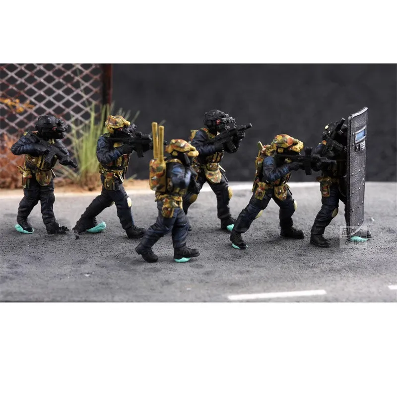 1:72 مقياس نموذج 6 قطعة SAS البريطانية خدمة الهواء الخاصة 6 الجنود ألعاب شخصيات الحركة لتقوم بها بنفسك المشهد ملحق جمع عرض المشجعين