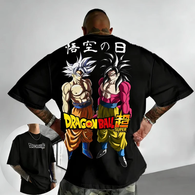 

Футболка Dragon Ball Anime 2026: Новинка лета, коллаборация с Гоку, унисекс, уличный хип-хоп, свободный крой, повседневная, для родителей и детей, с коротким рукавом