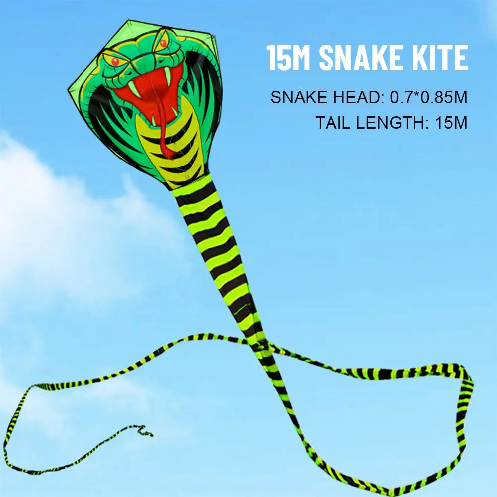 

8/15m 2022 New Beach Sports Snake Power Outdoor Fun Animal Wind Kites Cobra Kite