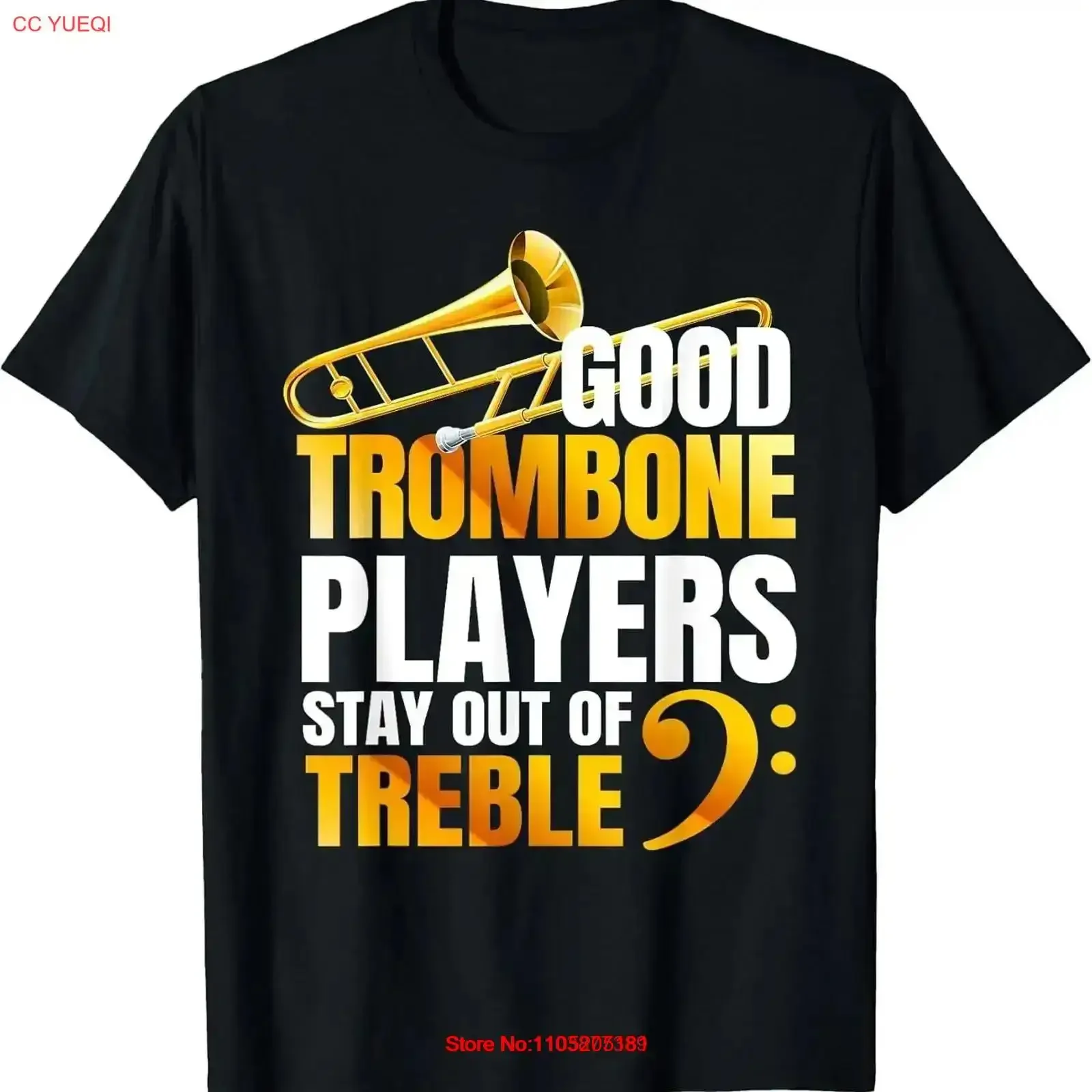 Stay Out of Treble Trombone Player Brass Cotton T Shirt MADE IN USA vintage Washed homme Soft designer clothes Casual Stylish