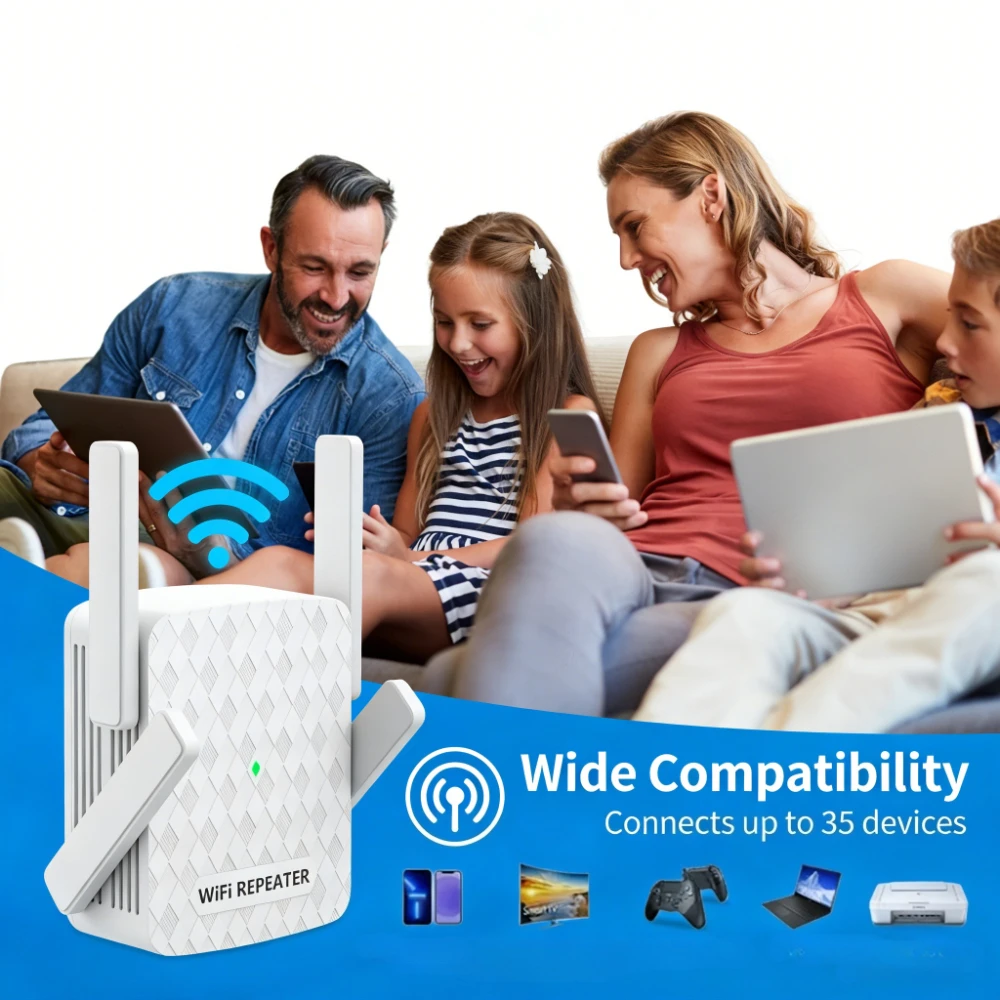 New 1200Mbps 5Ghz WiFi Repeater Dual Band WiFi Extender Amplifier 2.4G&5GHz Wi-Fi Signal Booster Long Range Network Interface - view 6