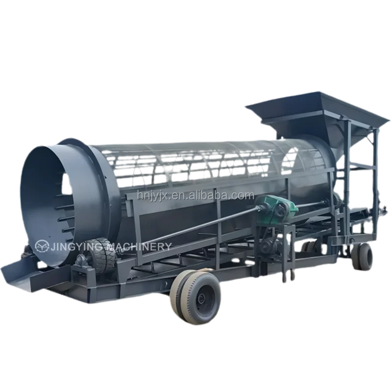 Portable Trommel Screening Machine for Stone Sand Ore Washing Desliming Separating Rotary Drum Screen Price