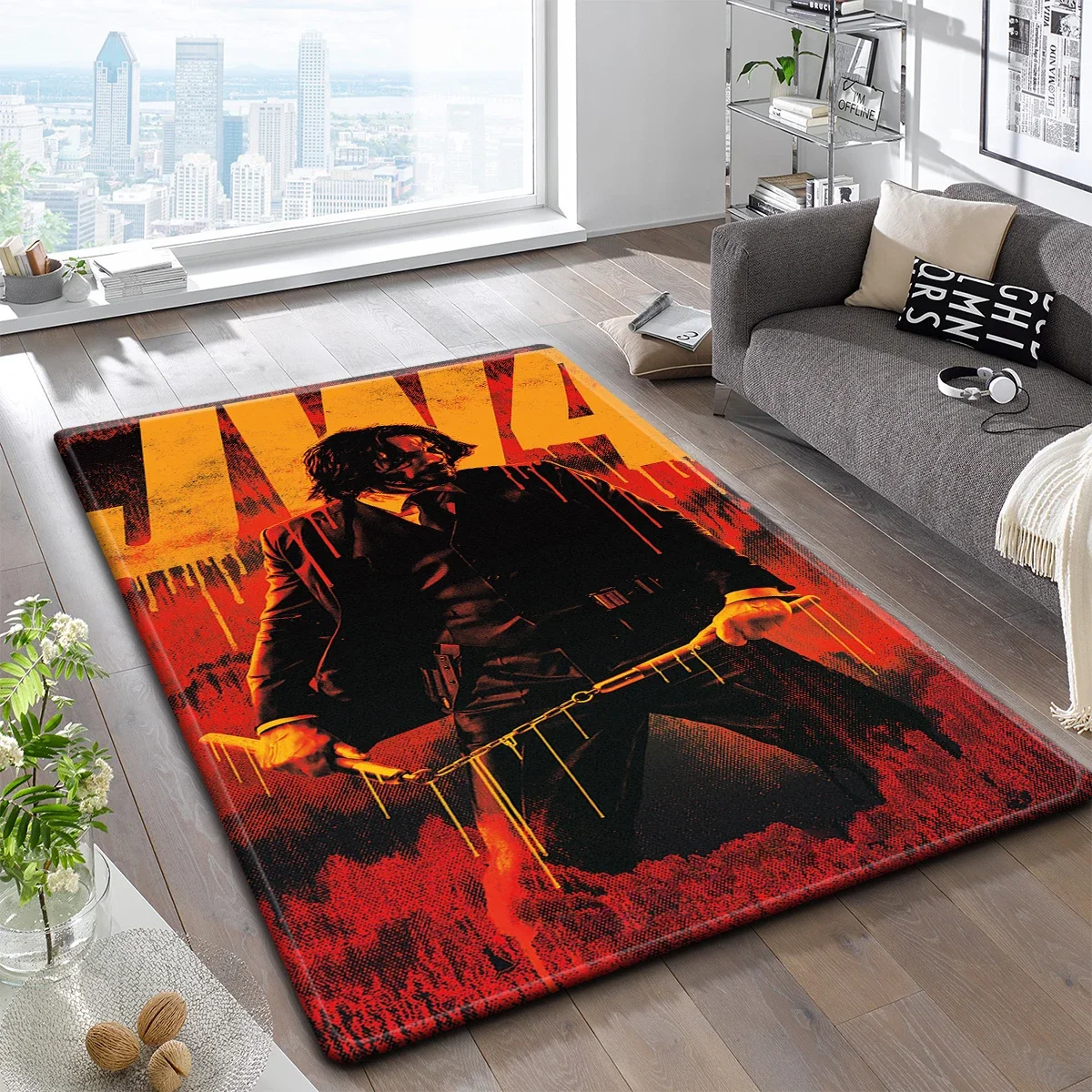 Action Movie Killer Gun J-John wick Carpet Kitchen MatEntrance Doormat Bedroom FloorDecoration LivingRoom Bathroom Anti-slip Rug