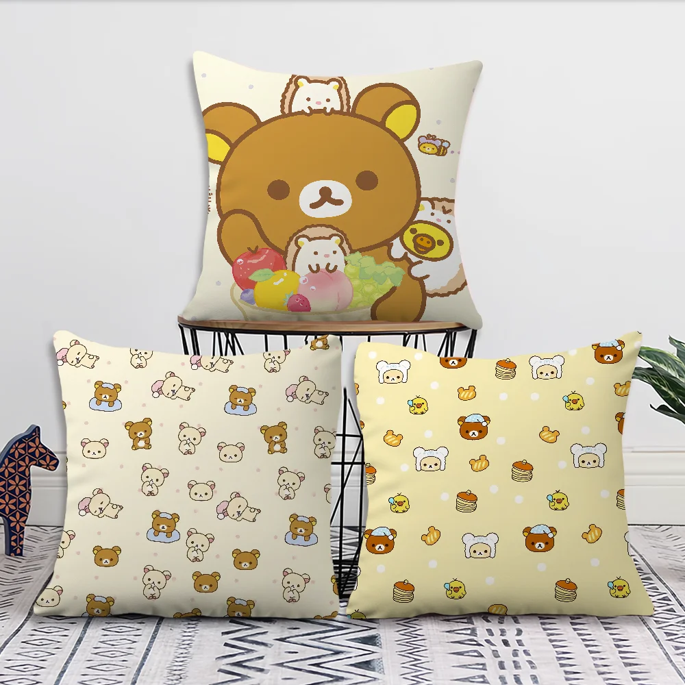 Cartoon Cute Bear cushion cover For Bedroom Car Coffee R-Rilakkuma Shop Room and Living Room Sofa Decorative Pillow Cover Case