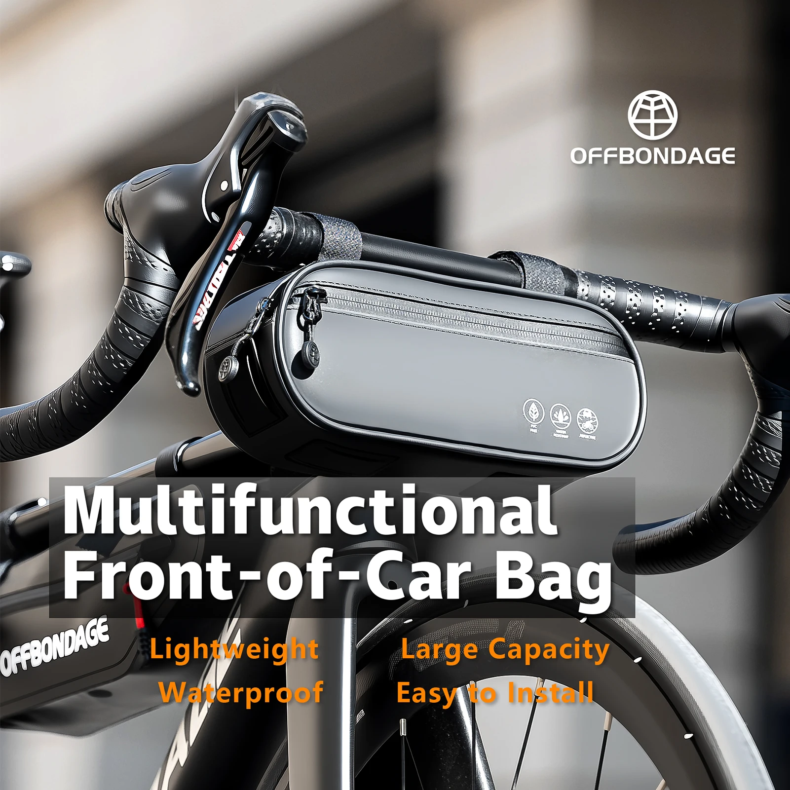 OFFBONDAGE Bicycle Bag 1.9L Top Tube Bag Bike Handlebar Bag Portable Frame Front Tube Cycling Bag Waterproof MTB Road Accessorie view 3