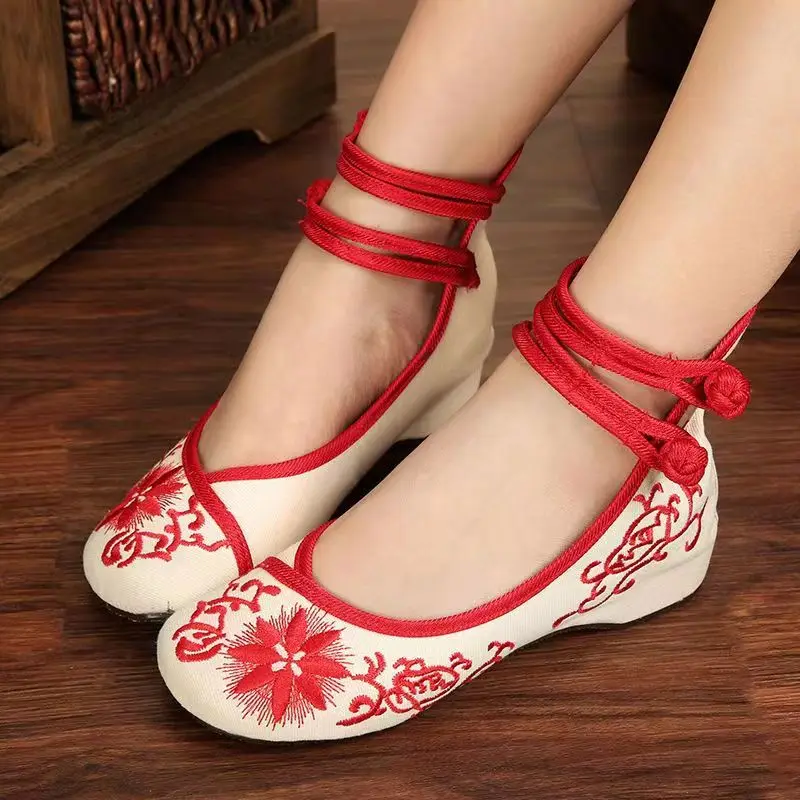 Student Chinese Embroidery Hanfu Shoes Women Traditional Ancient Costume Classical Dance Ethnic Female Vintage Performance Shoes