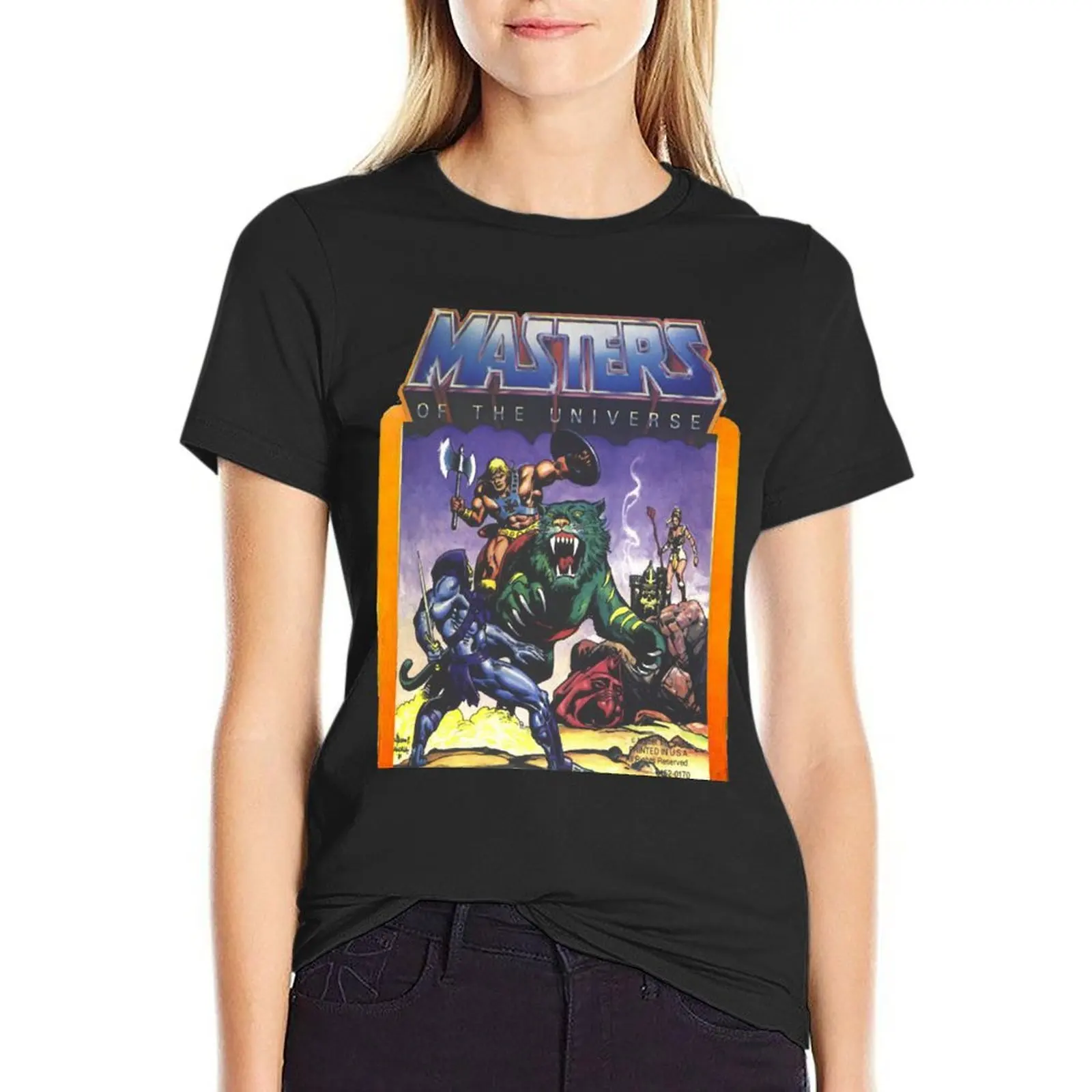 

He-Man Masters of the Universe Battle Scene with Skeletor T-shirt shirts graphic tees graphics graphic t-shirts for Women