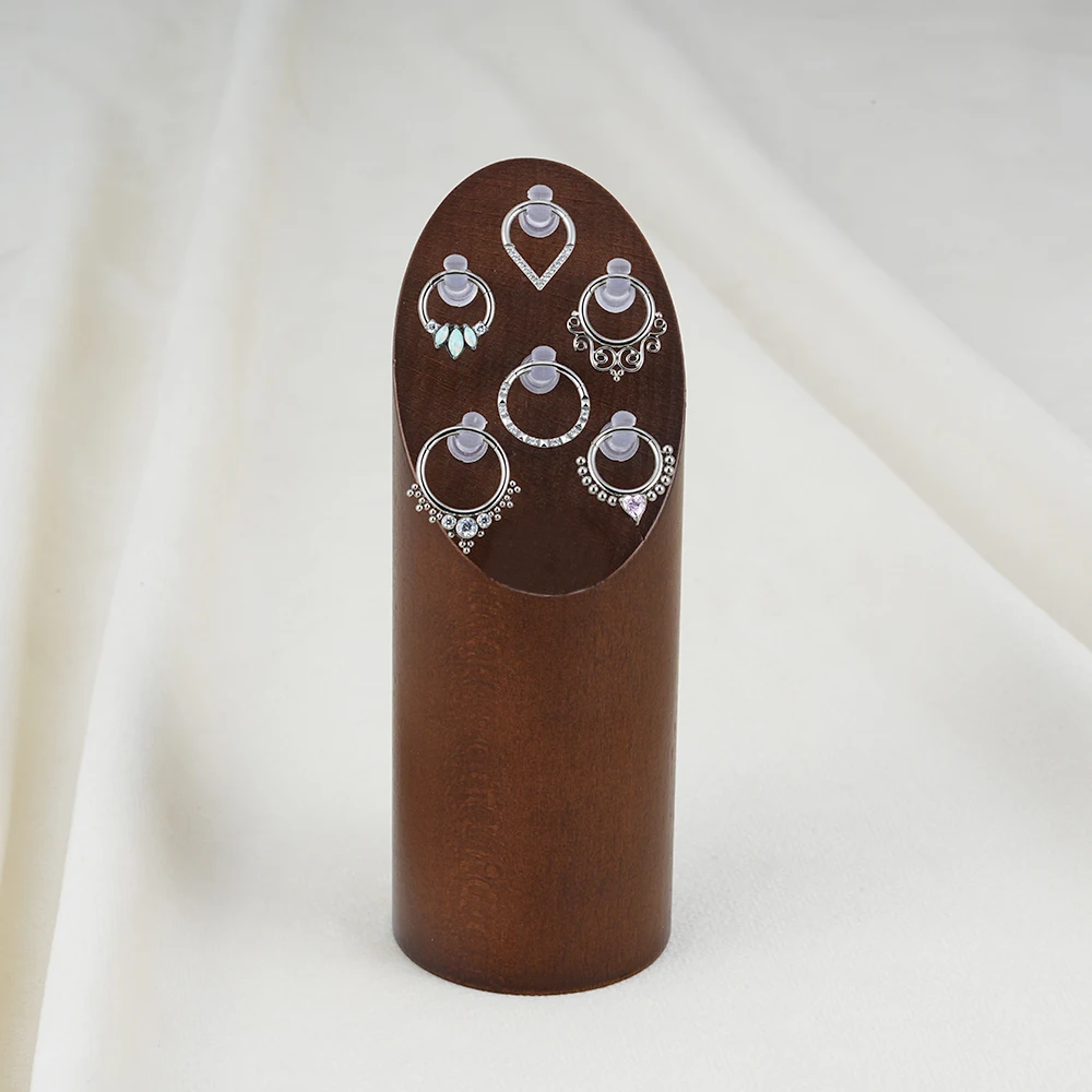 Right Grand High Quality Beech Wooden Display for 14G 16G Nipple Belly Button Nose Hoop Clicker Segment Ring Piercing Jewelry
