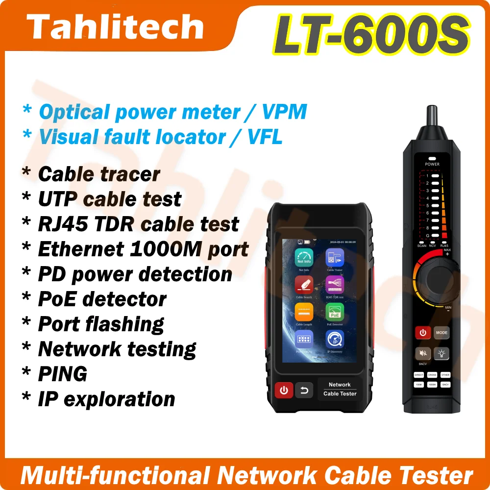 Kabelzoeker en UTP RJ45-tester netwerkkabeltester LAN-tester 4 inch IPS touchscreen gereedschapskist LT-600M / LT-600T / LT-600S